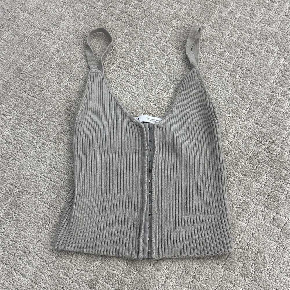 Zara grey corset sweater tank top Blouse